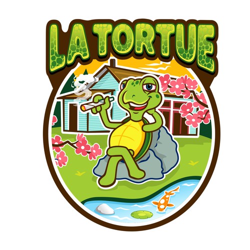 Olympic design with the title 'Illustrated Logo for a Turtle Themed House Used For Fun Events'