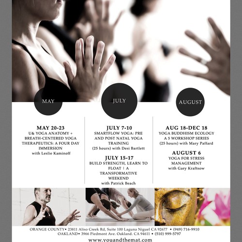 Calendar design with the title 'Yoga Events Flyer'