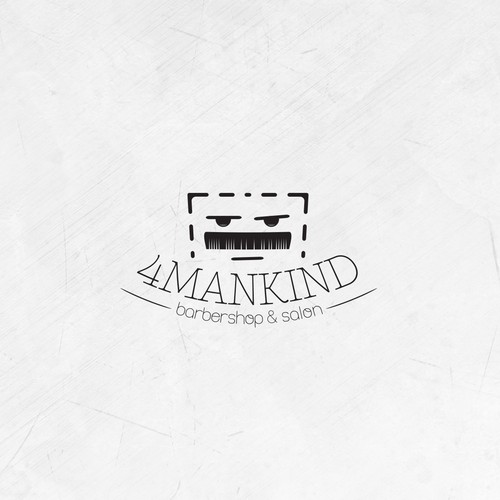 Mustache logo with the title 'Men Salon'