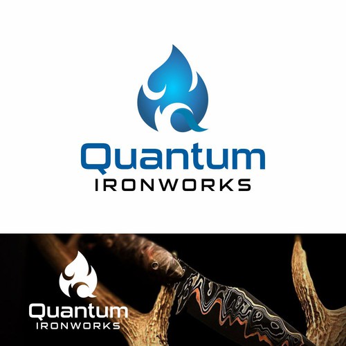 Iron design with the title 'Custom Knife Maker Logo'