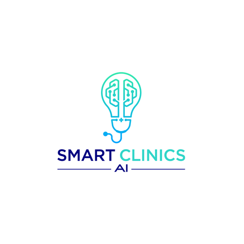 Circuit design with the title 'Modern logo for AI Healthcare Software'