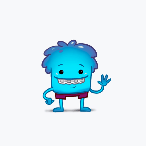 Brackets design with the title 'Dental mascot'