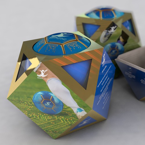 Origami design with the title 'Football packaging'