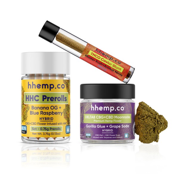 Design label with the title 'Pre-roll and hemp flower label design'