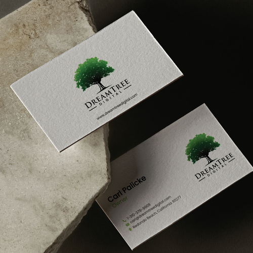 Oak tree design with the title 'Natural Professional Business Card for Dream Tree Digital'