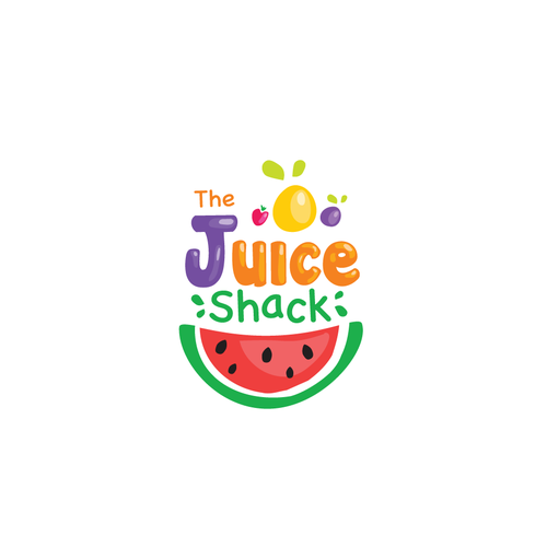 Fruity design with the title 'The Juice Shack'