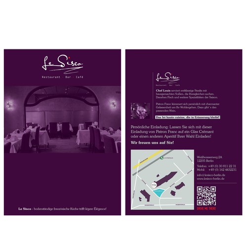 QR code design with the title 'Flyer for Premium French Cuisine'