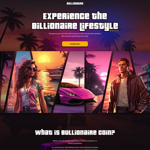 Crypto website with the title 'GTA inspired Crypto project.'