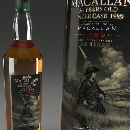 Whiskey label with the title 'Packaging design '