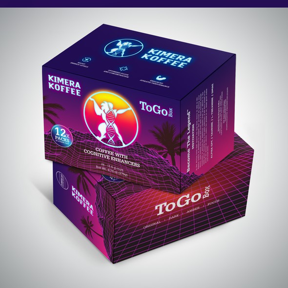 Beverage packaging with the title 'package and Logo design'