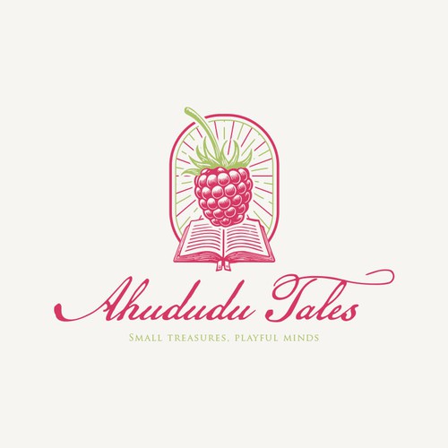Editorial design with the title 'Logo concept for Ahududu Tales'