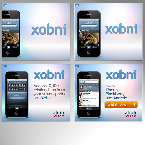 GIF design with the title 'Xobni Corp animated flash banners'