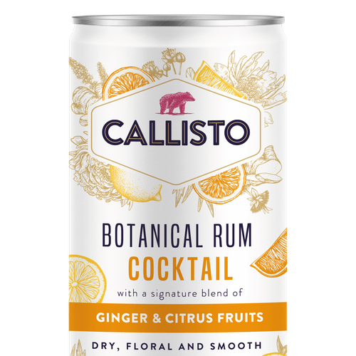 Rum label with the title 'Cocktail can design'