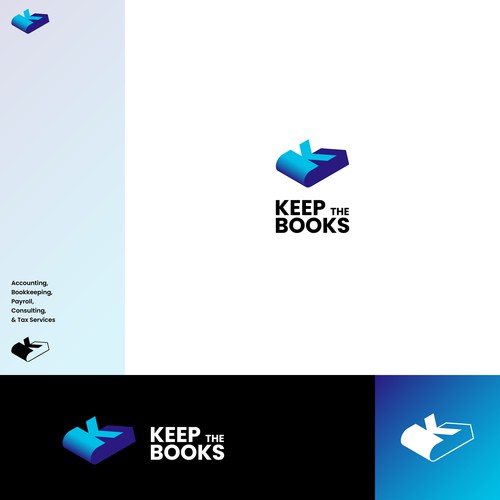 Book brand with the title 'K lettermark Logo for a bookkeeping firm'