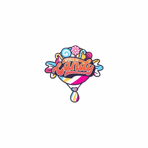 Hot air balloon design with the title 'candy logo'