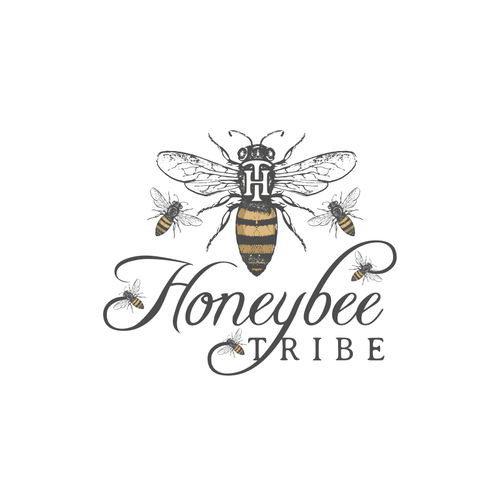 vintage honey bee logo