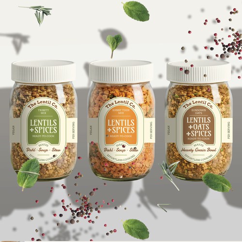 Elegant label with the title 'Organic label designs for The Lentil Co.'