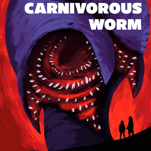 Art book cover with the title 'Giant Carnivorous Worm'