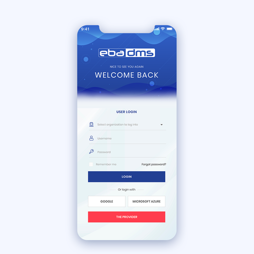 Login design with the title 'Login page for our document management system'