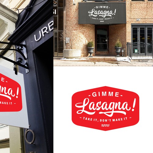 Eating logo with the title 'Logo for Gimme Lasagna!'