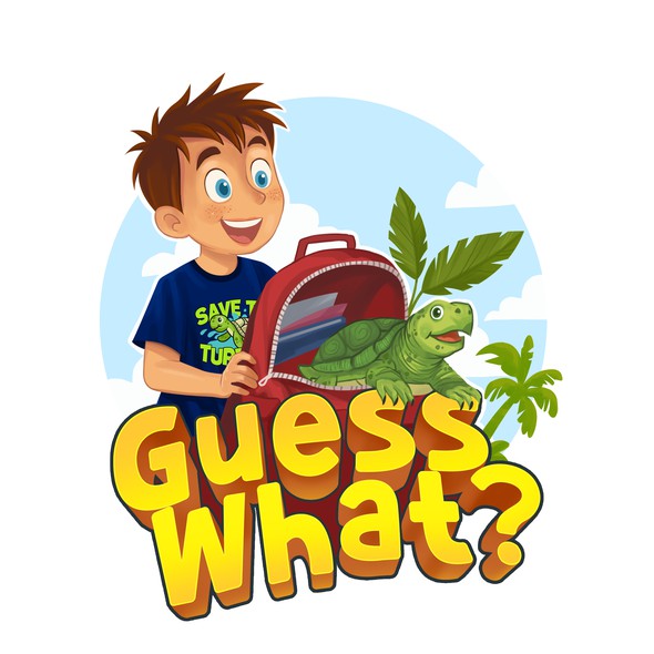 Illustrated design with the title 'Guess What '
