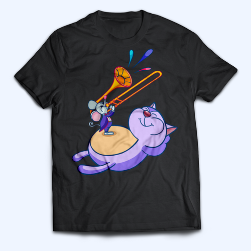 Character t-shirt with the title 'Funny T-shirt design for trombone players'
