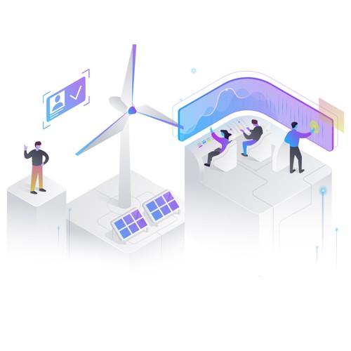 Chart design with the title 'Join team illustration'