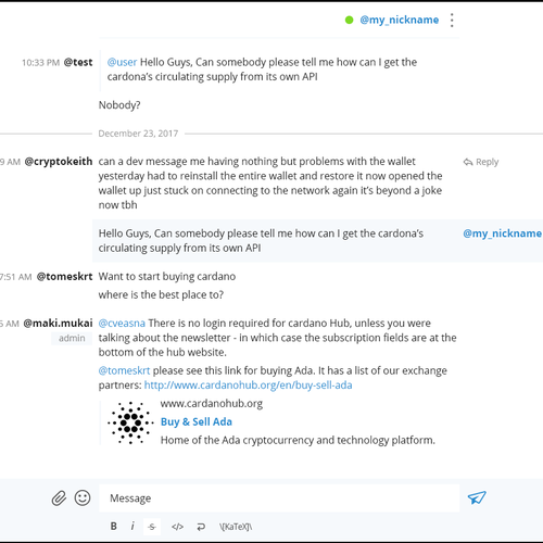 Chat website with the title 'Simple Cryptocurrency Chat Site'