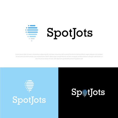 Location logo with the title 'Clean corporate logo for location based note taking app.'