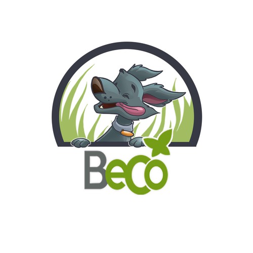 Cute dog design with the title 'Beco dog concept logo'