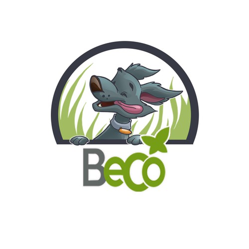 Pet illustration with the title 'Beco dog concept logo'
