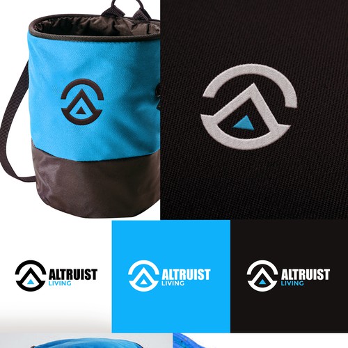 Hiking logo with the title 'Design A Unique Logo for a New Brand - Altruist Living'