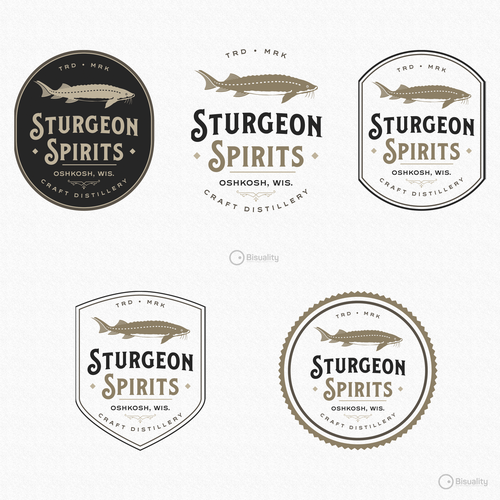 Moonshine logo with the title 'Sturgeon Spirits'
