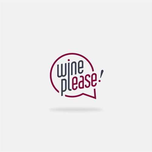 Speech bubble logo with the title 'Logo for an online wine seller platform'
