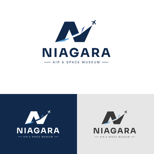 Museum design with the title 'Niagara Air & Space Museum Logo'