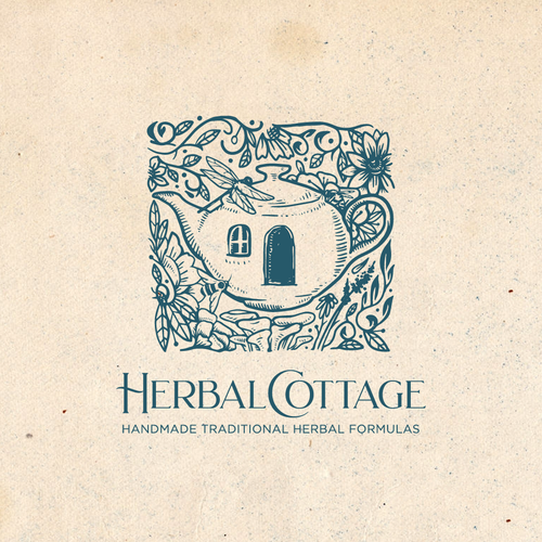 Herbal logo with the title 'Herbal cottage logo'