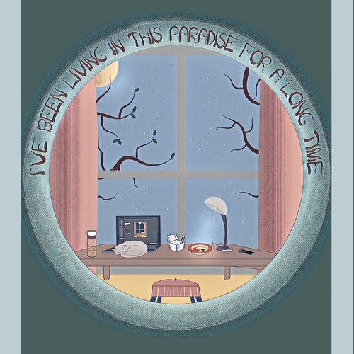 Pastel artwork with the title 'art work for lockdown days'