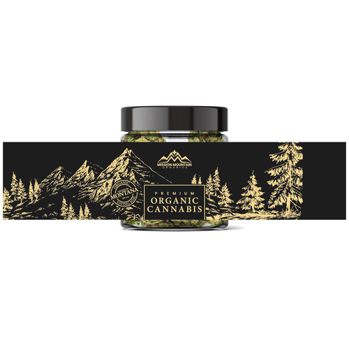 Cannabis label with the title 'Label for Cannabis Jars'