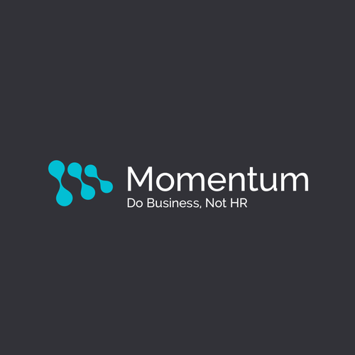 M logo with the title 'Momentum - logo design proposal'