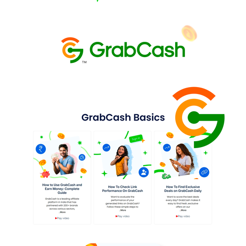 Cash design with the title 'GrabCash Logo Design'
