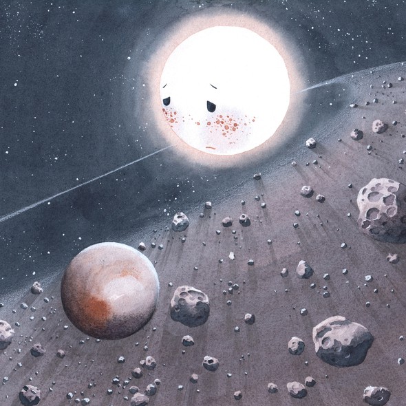 Watercolor artwork with the title 'Yuka and the Universe by Wade F. Wilson'