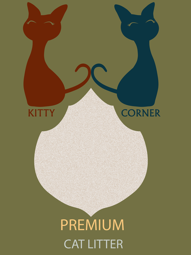 Kitty logo with the title 'Kitty Silhouette Crest - different coloured cats'