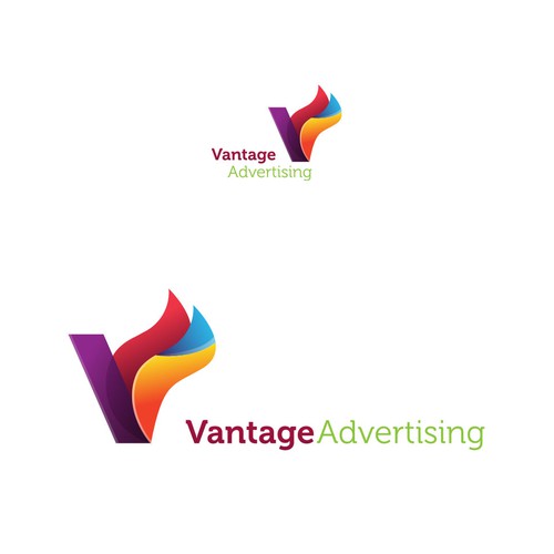Gradient brand with the title 'A logo for Advertising company '