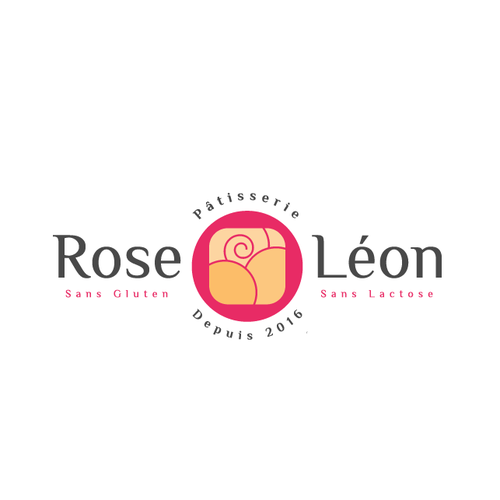 Pastry logo with the title 'Rose léon'