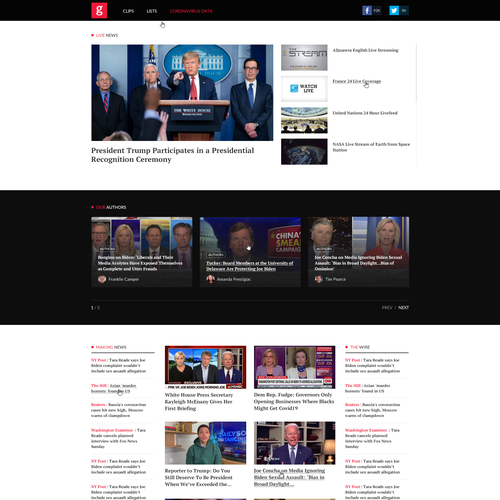 News website with the title 'Redesign of the news site'