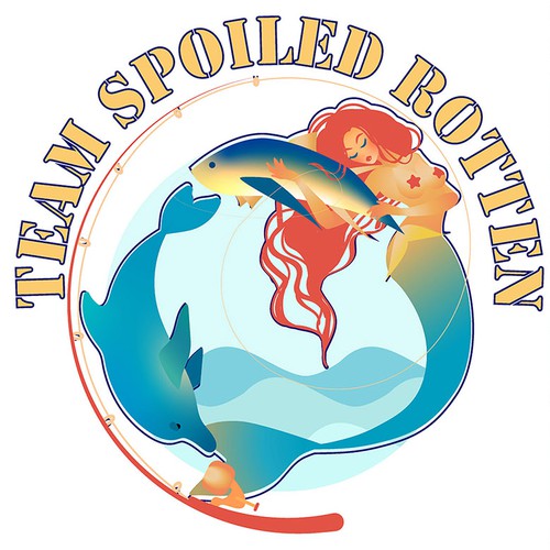 Mermaid artwork with the title 'Design for Winning Sport Fishing Team Shirt'