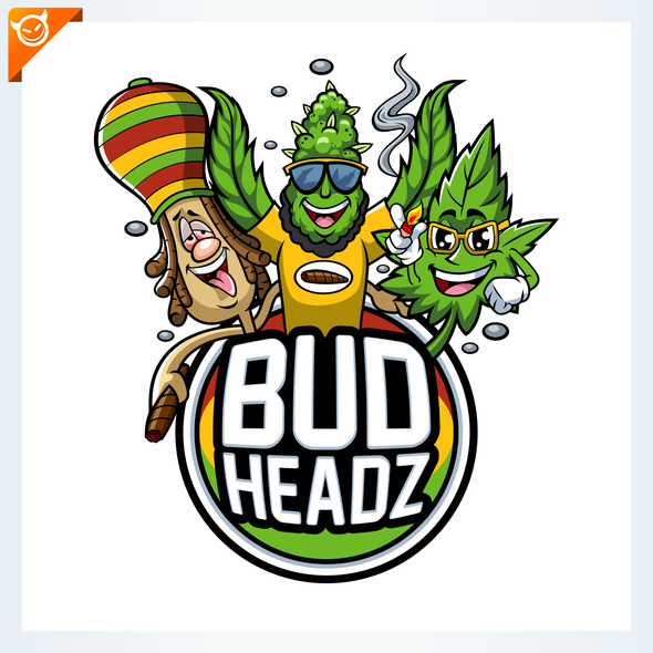 Jamaican logo with the title 'BUD HEADZ logo design'