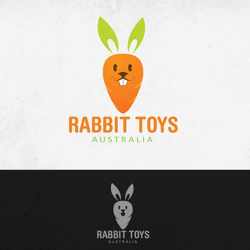 Carrot design with the title 'Rabbit Toys Australia is going online & needs a logo!'