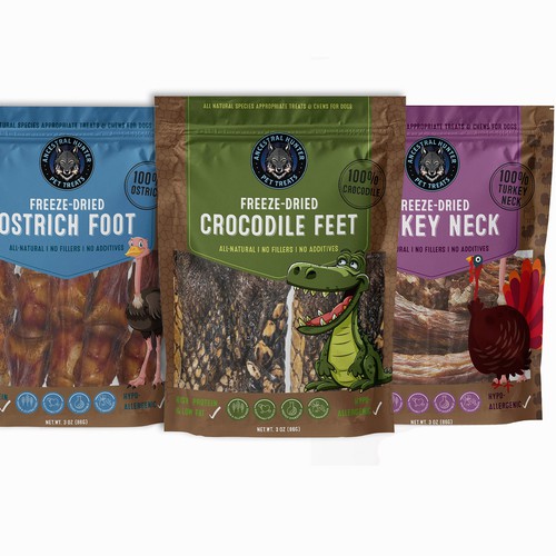 Pet food packaging with the title 'Pet Freeze-Dried packages'