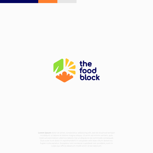 Food and drink logo with the title 'the food block'
